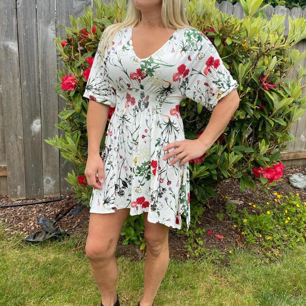 White Floral Dress